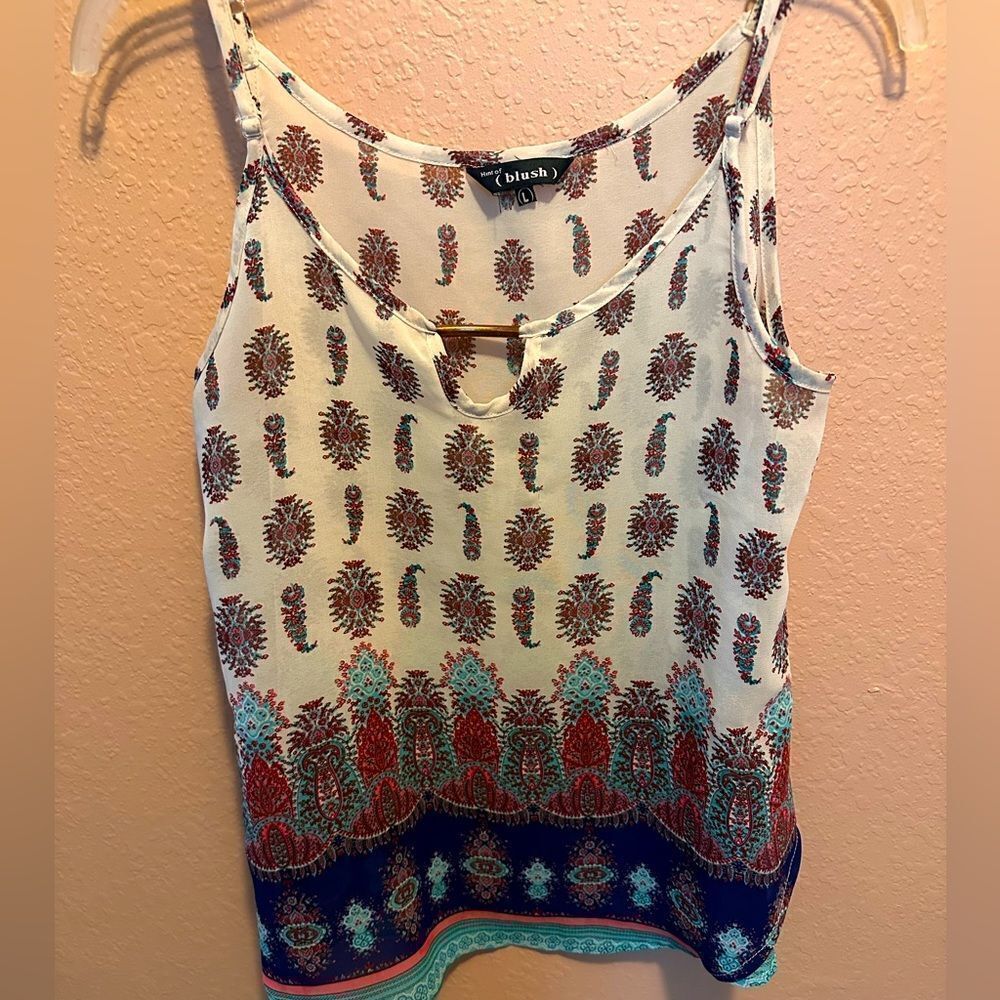 Hint of blush colorful tank top